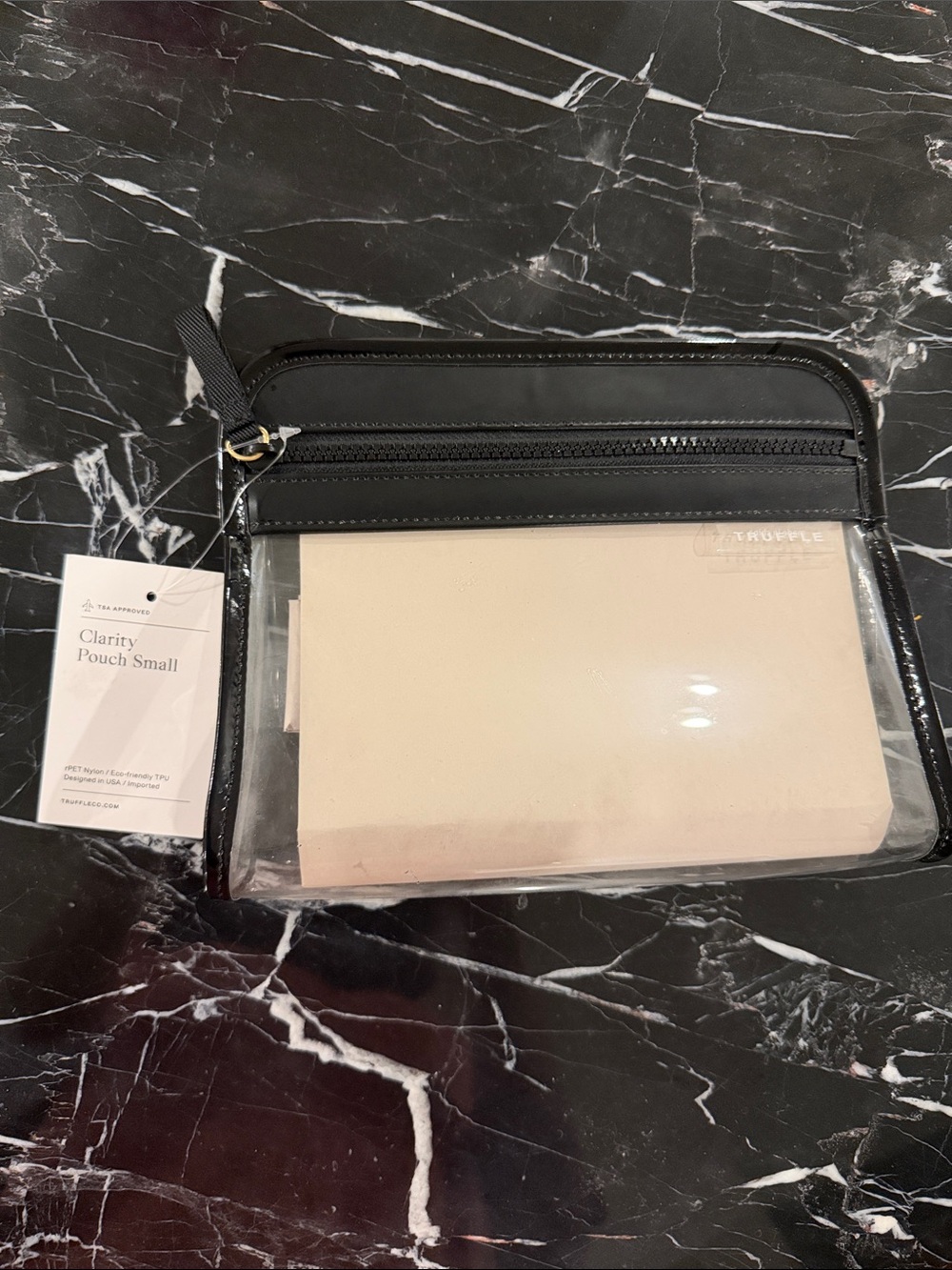 Truffle Clarity Small Pouch - Clear with Black Trim